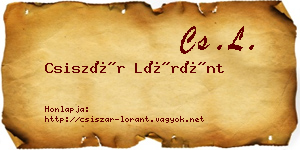Csiszár Lóránt névjegykártya