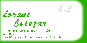 lorant csiszar business card
